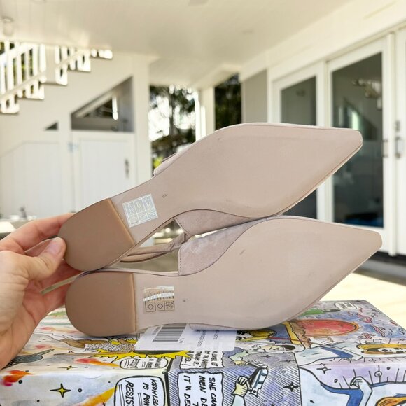 New Jeffrey Campbell Lexii Laced Suede Slingback Flats Beige Cream US 6 - Picture 9 of 17